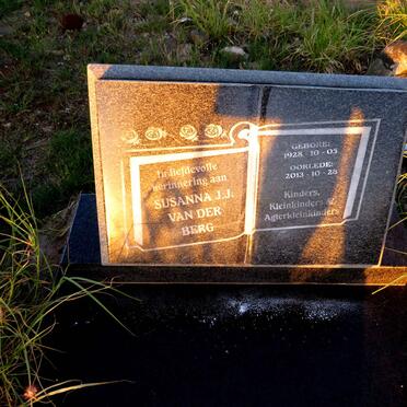 BERG Susanna J. J., van der 1928-2013