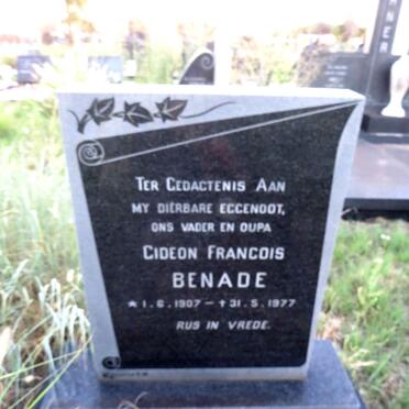 BENADE Gideon Francois 1907-1977