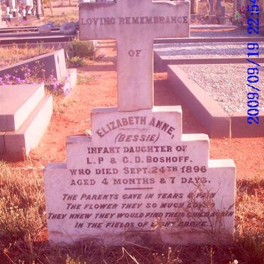 BOSHOFF Elizabeth Anne 1896-1896