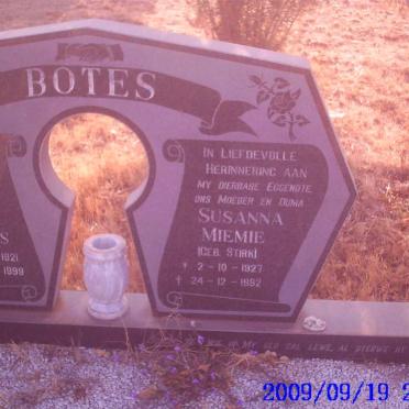 BOTES Joseph Jacobus 1921-1999 &amp; Susanna Miemie STIRK 1927-1992