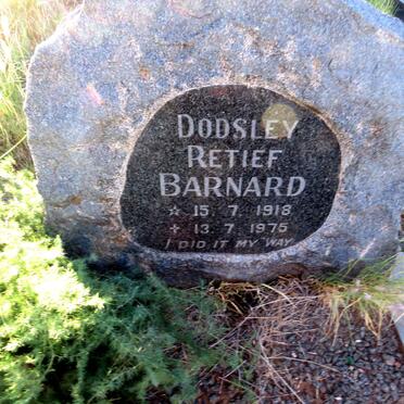 BARNARD Dodsley Retief 1918-1975