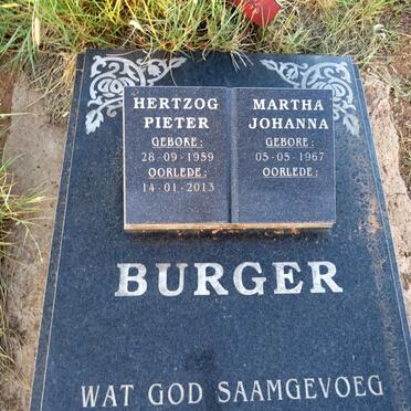 BURGER Hertzog Pieter 1959-2013 & Martha Johanna 1967-