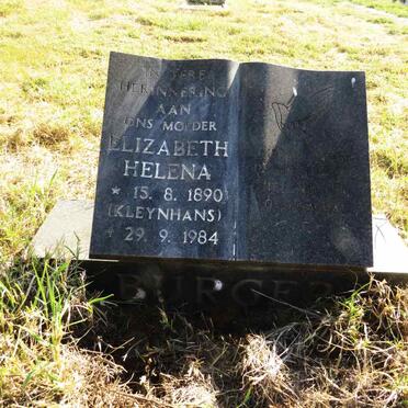 BURGER Elizabeth Helena nee KLEYNHANS 1890-1984