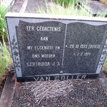 COLLER Gertruida J.S., van nee BOTES 1933-1977