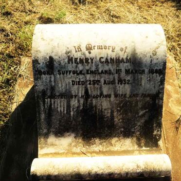 CANHAM Henry 18?5-1932