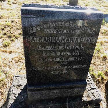 DAVIS Catharina Maria nee VAN RENSBURG 1859-1950