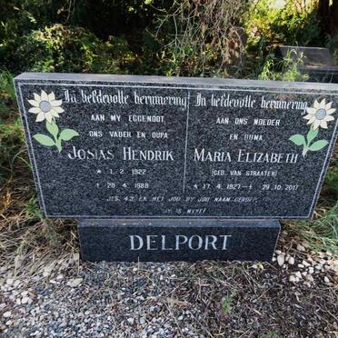 DELPORT Josias Hendrik 1922-1988 & Maria Elizabeth VAN STRAATEN 1927-2017