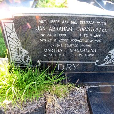 DRY Jan Abraham Christoffel 1909-1966 & Martha Magdalena 1910-1990