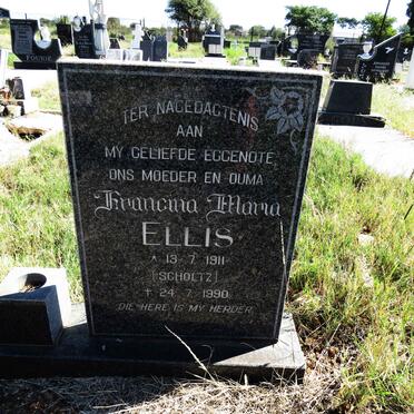 ELLIS Francina Maria nee SCHOLTZ 1911-1990