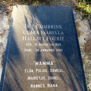 FOURIE Isie Combrink Clara Isabella Hallatt 1922-2013
