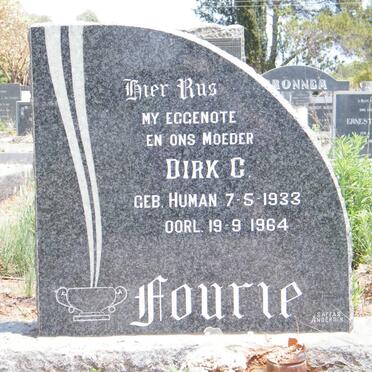 FOURIE Dirk C. nee HUMAN 1933-1964