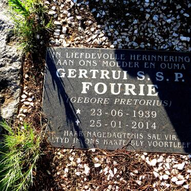 FOURIE Gertruida S.S.P. nee PRETORIUS 1939-2014