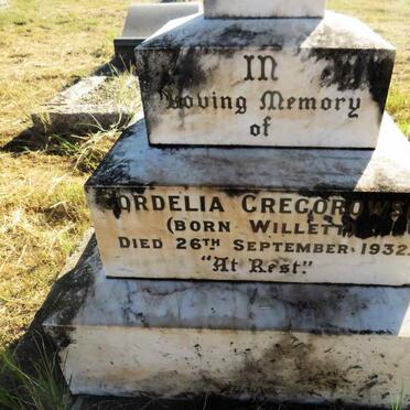 GREGOROWSKI Cordelia nee WILLETT -1932