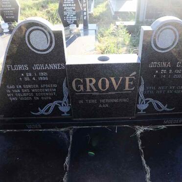 GROVE Floris Johannes 1921-1996 & Josina C.E. 1927-2003