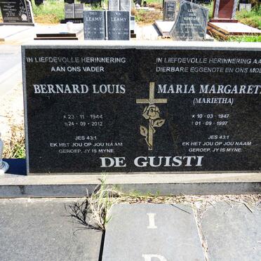 GUISTI Bernard Louis, de 1944-2012 & Maria Margaretha 1947-1997
