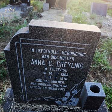GREYLING Anna C. PIETERSE 1903-1978