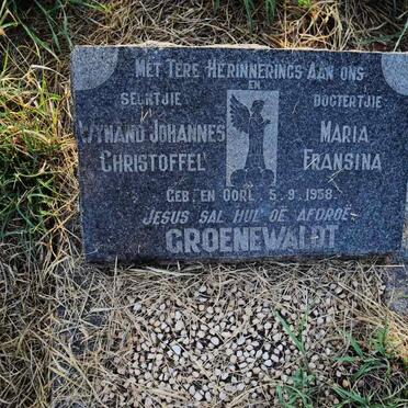 GROENEWALDT Wynand Johannes Christoffel 1958-1958 :: GROENEWALDT Maria Fransina 1958-1958