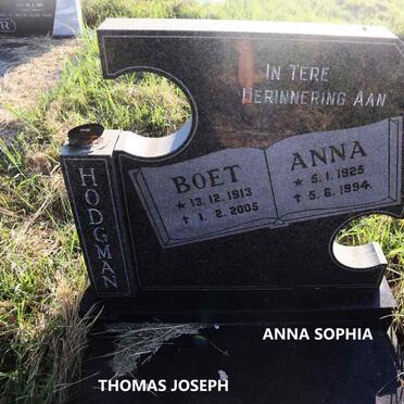HODGMAN Thomas Joseph 1913-2005 & Anna Sophia 1925-1994