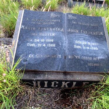 HICKLEY John  Frederick 1906-1990 & Maria Gertruida VAN ROOYEN 1908-1966