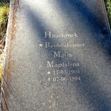 HAASBROEK Maria Magdalena nee RAUBENHEIMER 1905-1994