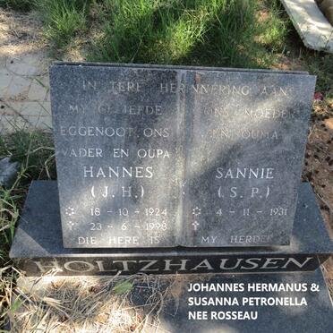 HOLTZHAUSEN Johannes Hermanus 1924-1998 & Susanna Petronella ROSSEAU 1931- 