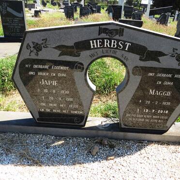 HERBST Japie 1930-1991 & Maggie 1939-2010