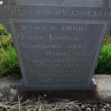 HAASBROEK Maria Louisa nee HAASBROEK 1894-19??