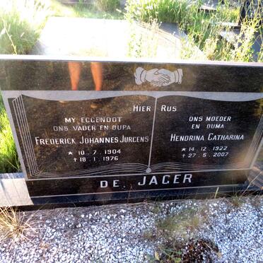 JAGER Frederick Johannes Jurgens, de 1904-1976 & Hendrina Catharina 1922-2007