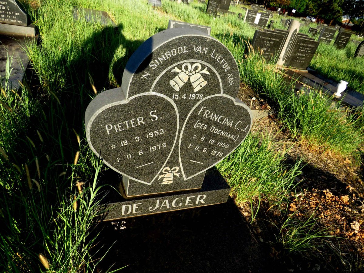 JAGER Pieter S., de 1953-1978 & Francina C.J. ODENDAAL 1958-1978