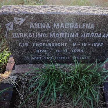 JORDAAN Anna Magdalena Dirkalina Martina nee ENGELBRECHT 1893-1954