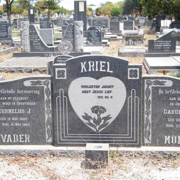 KRIEL Cornelus J. 1883-1965 &amp; Carolina F.C. 1885-1981