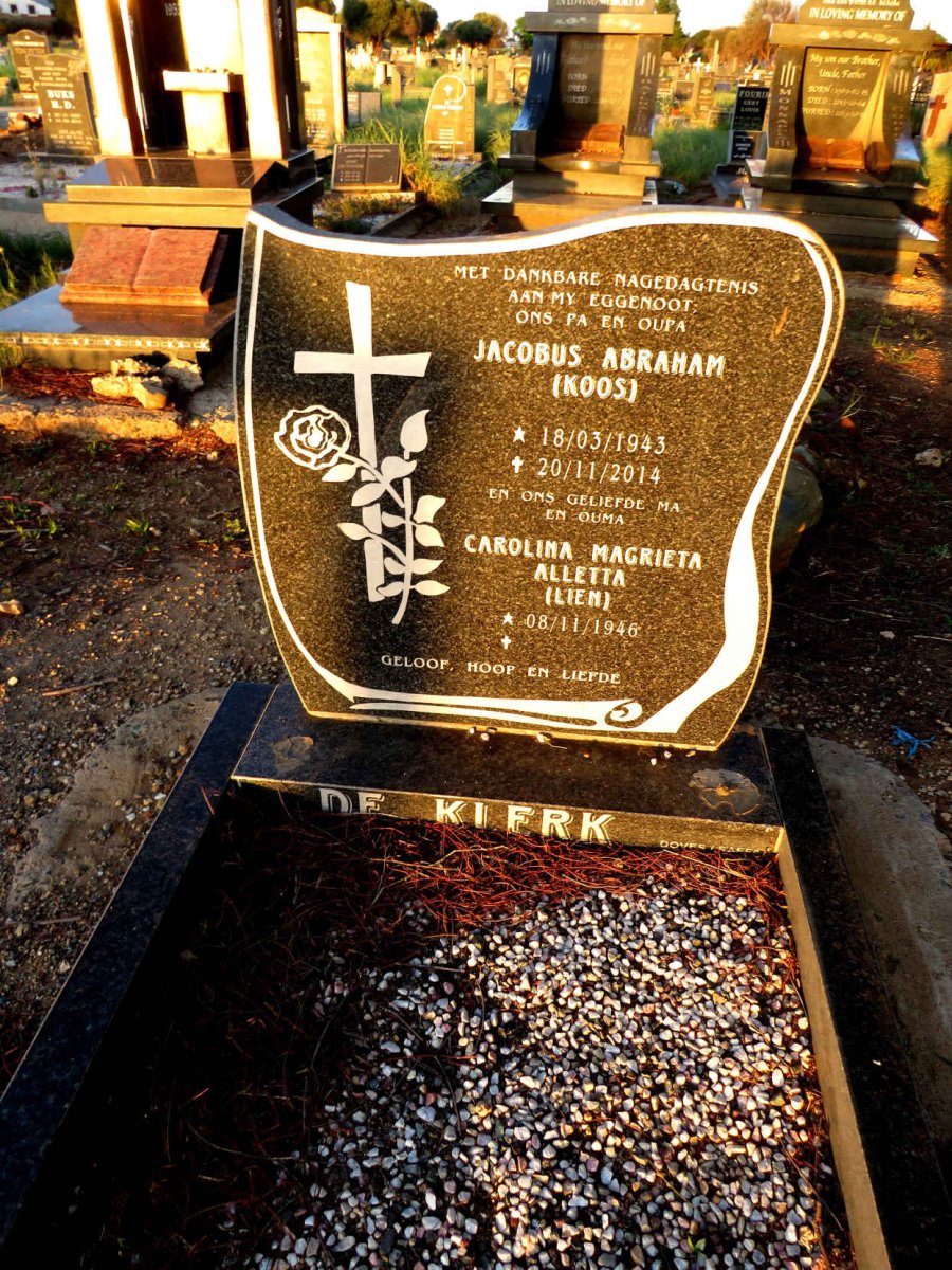 KLERK Jacobus Abraham, de 1943-2014 & Carolina Magrieta Aletta 1946-