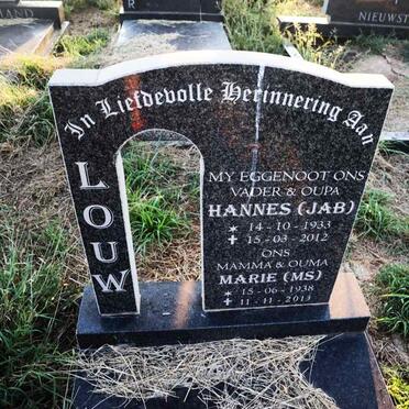 LOUW Hannes 1933-2012 & Marie 1938-2013