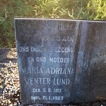 LUND Maria Adriana Venter 1913-1963