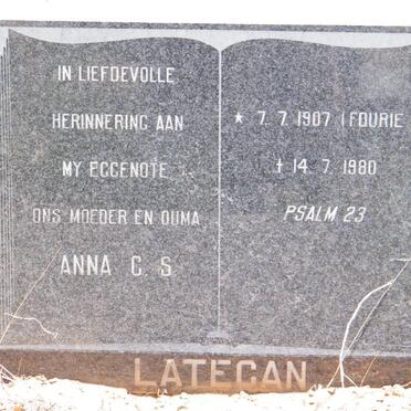 LATEGAN Anna C.S. nee FOURIE 1907-1980
