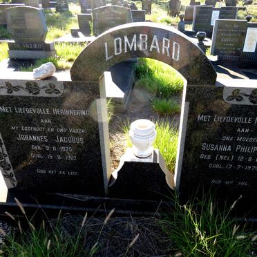 LOMBARD Johannes Jacobus 1875-1967 & Susanna Philippina NEL 1890-1970