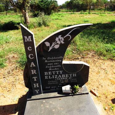 MCCARTHY Betty Elizabeth 1936-2010