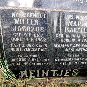 MEINTJES Willem Jacobus 1887-1962 & Maria Isabella KUUN 1895-1974