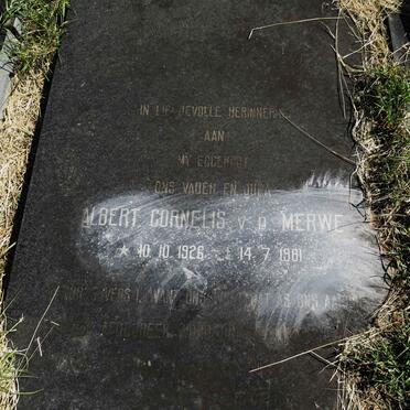 MERWE Albert Cornelis, v.d. 1926-1981