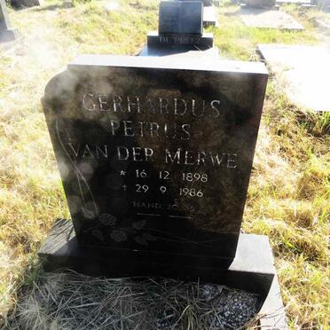 MERWE Gerhardus Petrus, van der 1898-1986
