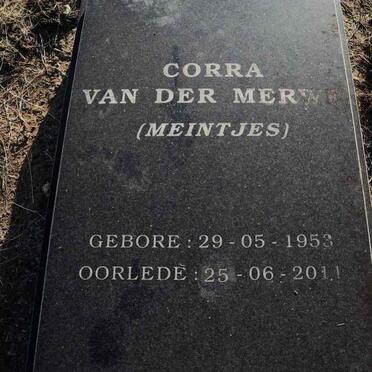 MERWE Corra, van der nee MEINTJES 1953-2011