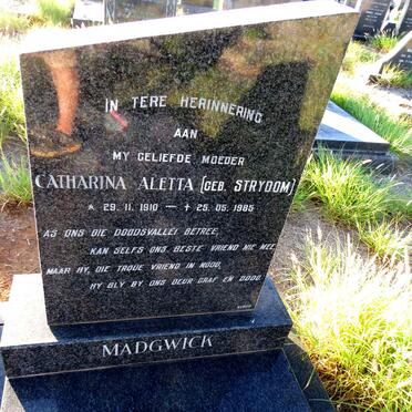MADGWICK Catharina Aletta nee STRYDOM 1910-1985