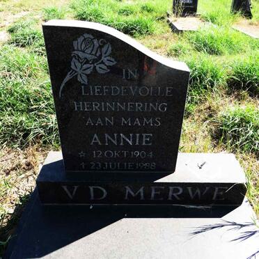 MERWE Annie, v.d. 1904-1988