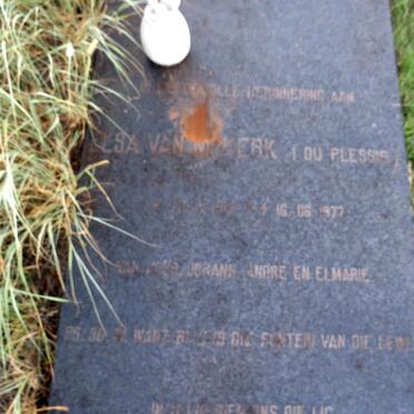 NIEKERK Elsa, van nee DU PLESSIS 1913-1977