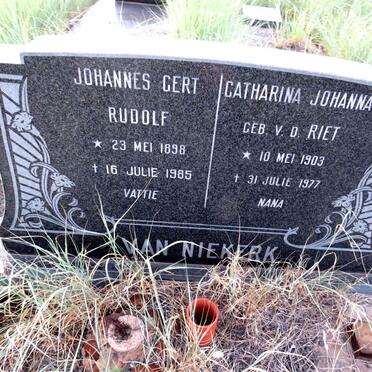 NIEKERK Johannes Gert Rudolf, van 1898-1985 & Catharina Johanna v.d. RIET 1903-1977