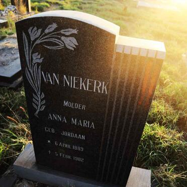 NIEKERK Anna Maria, van nee JORDAAN 1889-1982