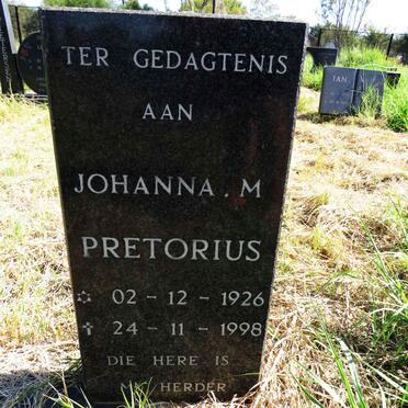 PRETORIUS Johanna M. 1926-1998