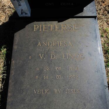 PIETERSE Andriesa nee V.D. LINDE 1924-1992_1