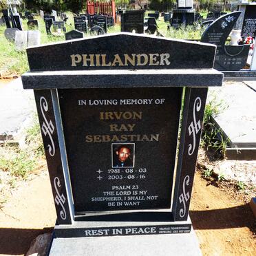 PHILANDER Irvon Ray Sebastian 1981-2003