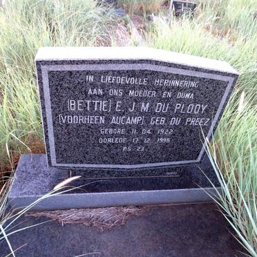 PLOOY E.J.M., du voorheen AUCAMP nee DU PREEZ 1922-1996